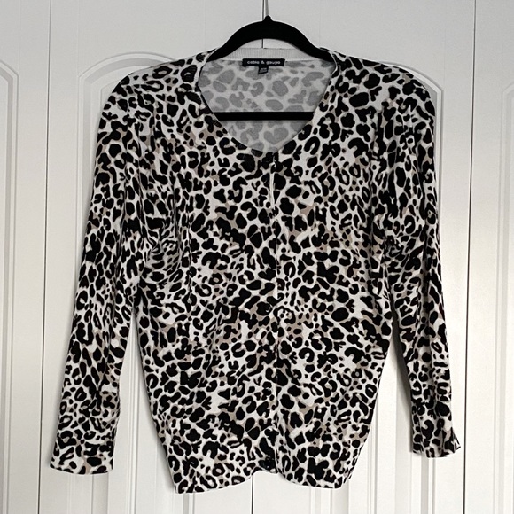 Cable & Gauge Leopard Print Cardigan - Picture 1 of 6